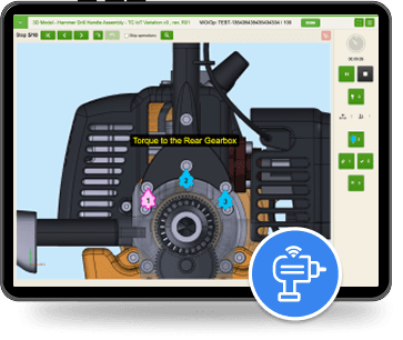 Worker guidance system in action