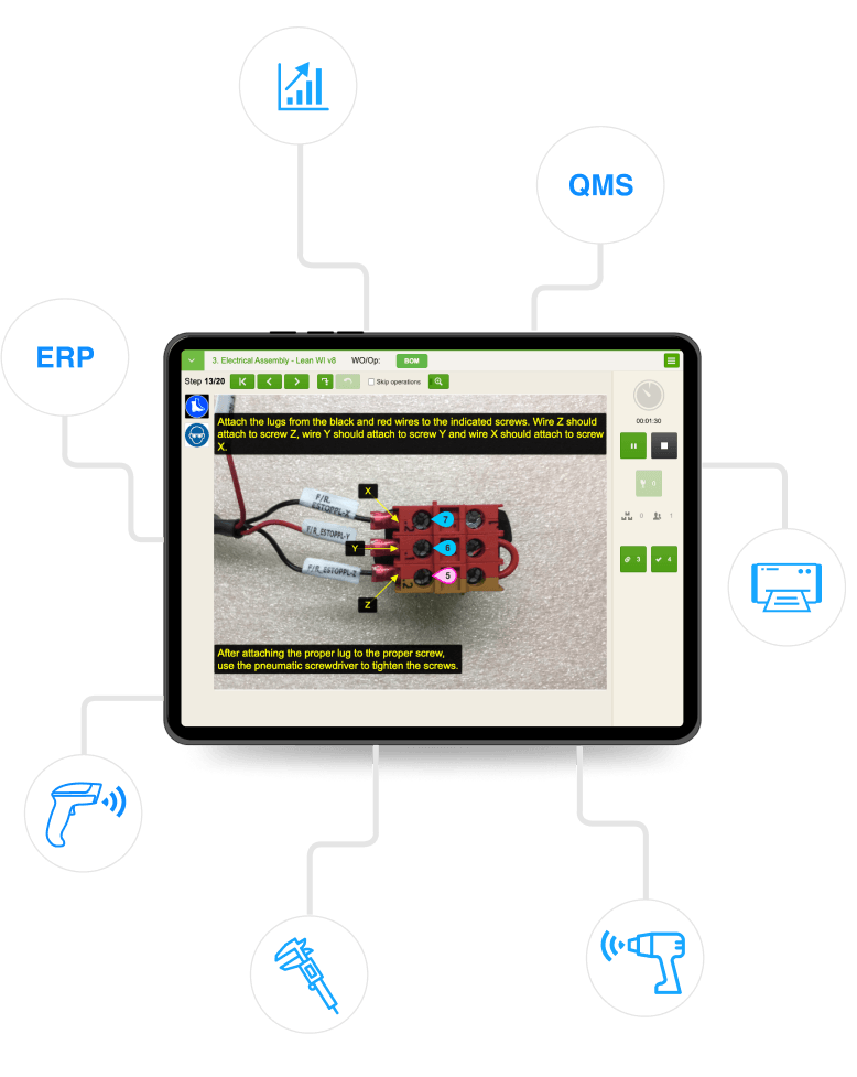 Tablet with VKS app displaying its tools in action