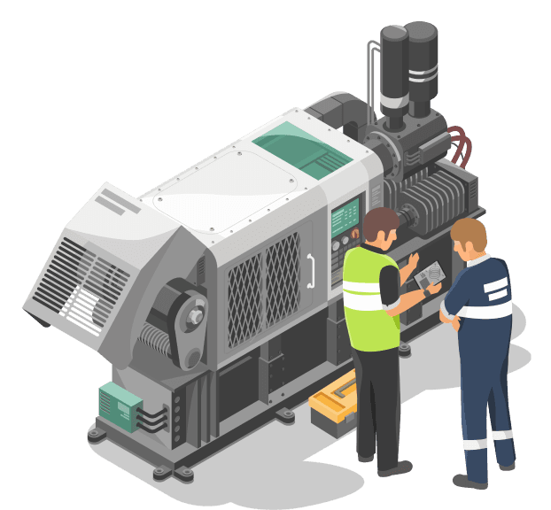 Manufacturing Employees working at an industrial machine