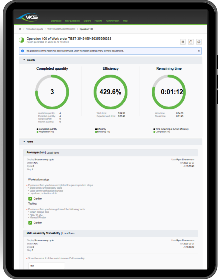 Worker guidance system in action