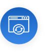 Camera icon drawn with white lines inside a blue circle